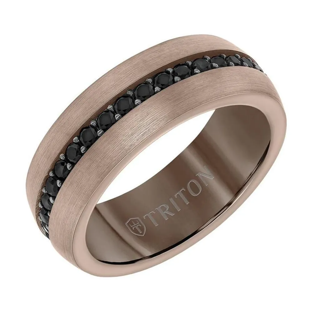 TRITON Espresso Tungsten Carbide and Black Sapphire Eternity