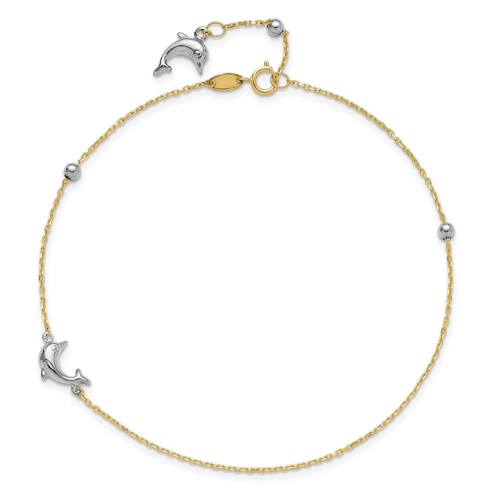 REEDS Two Tone Gold Dolphin Anklet Bridge Street Town Centre