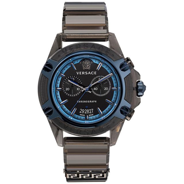 Versace Icon Active Black Matte Dial Transparent Black Silicone