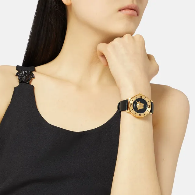 Versace black daphnis watch new arrivals