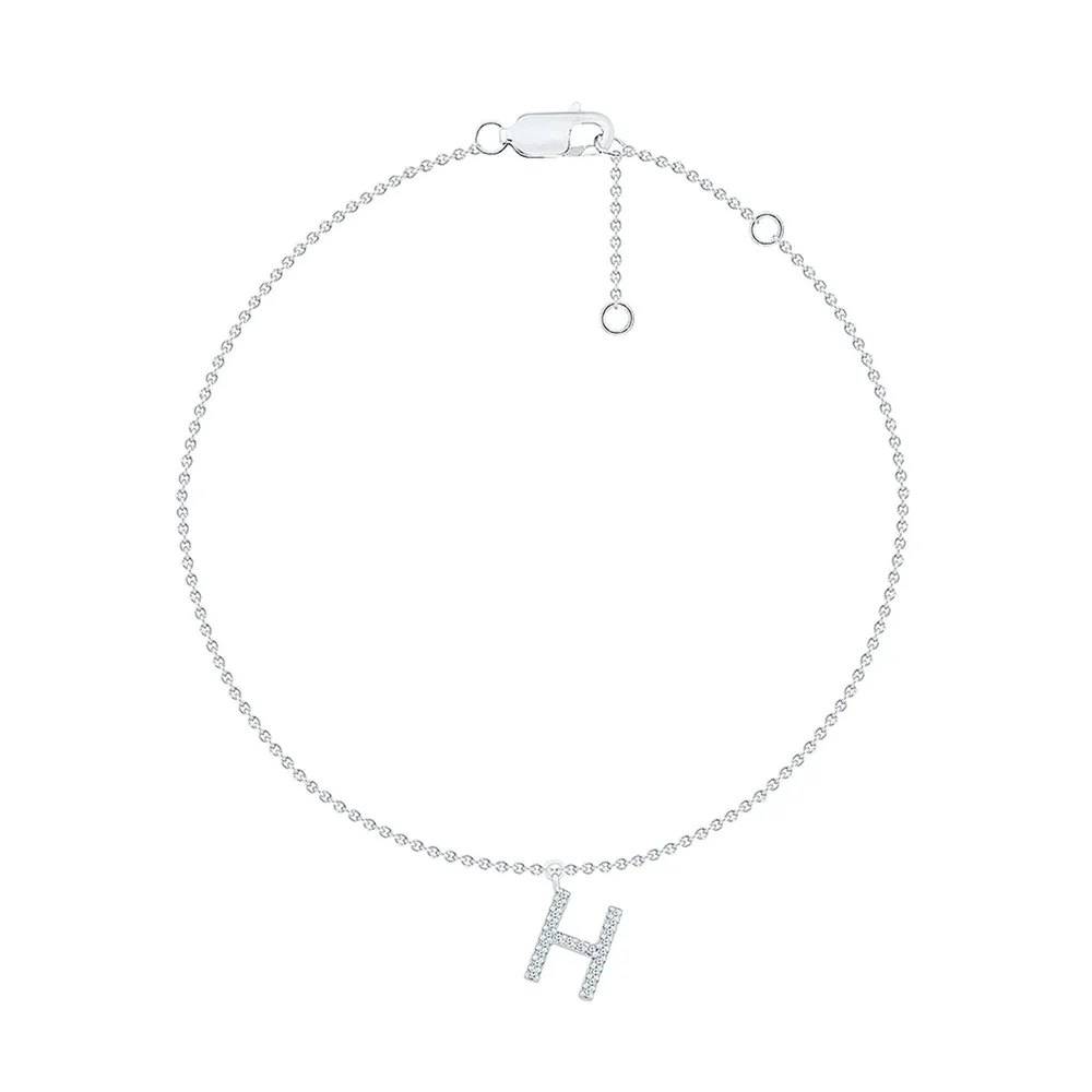 White gold initial best sale bracelet