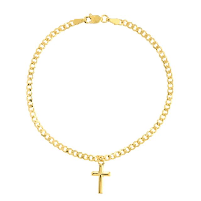 Gold cross charm for bracelet discount