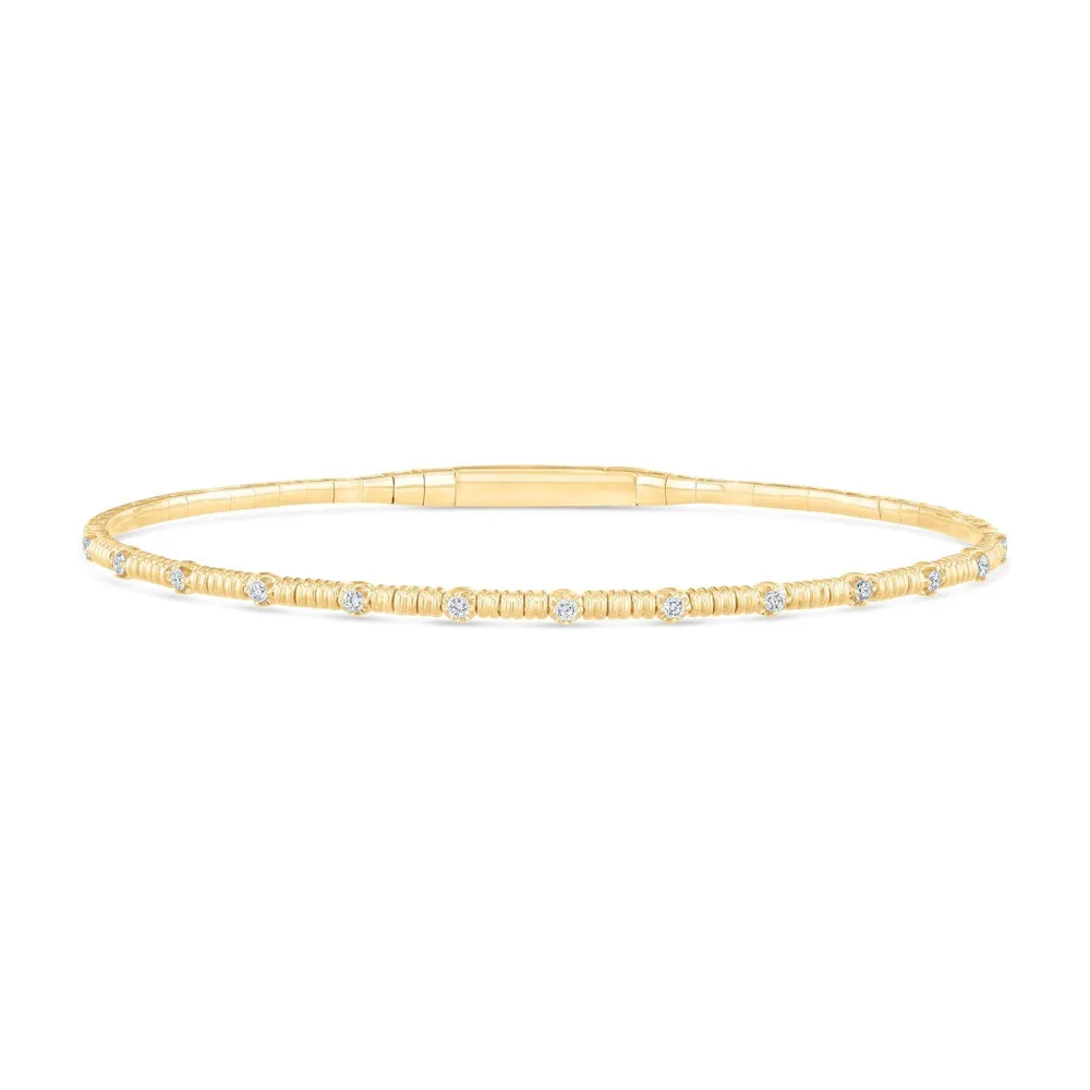REEDS Yellow Gold Diamond Flexible Bangle Bracelet 1 5ctw Bridge
