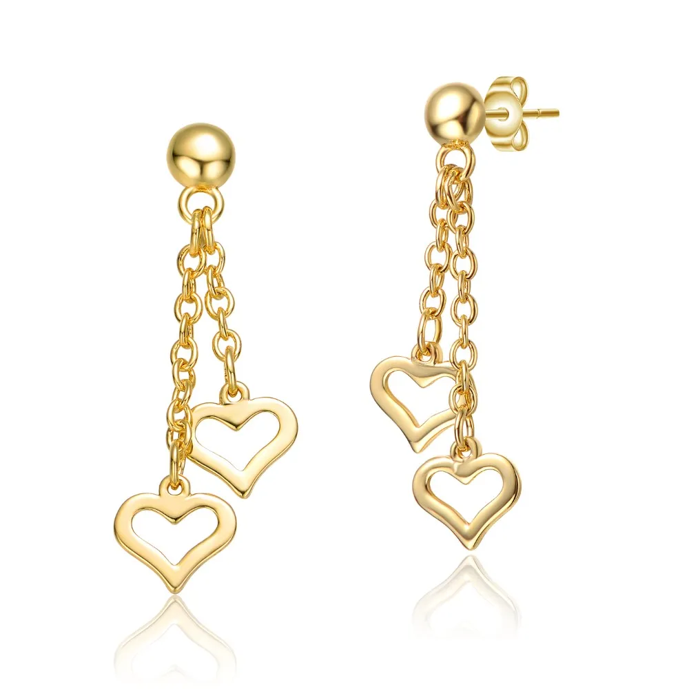Reitmans RG Young Adults Teens 14k Yellow Gold Plated Double Heart