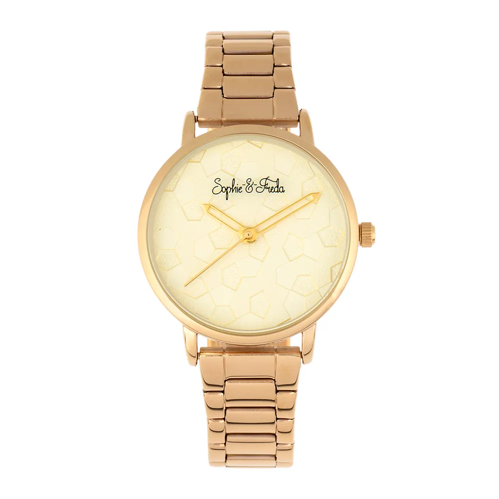 Reitmans Sophie and Freda Breckenridge Leather Band Watch Gold