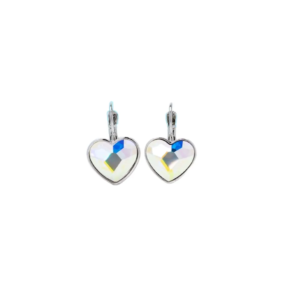 Reitmans Heart Lever Back Crystal Drop Earrings callura The