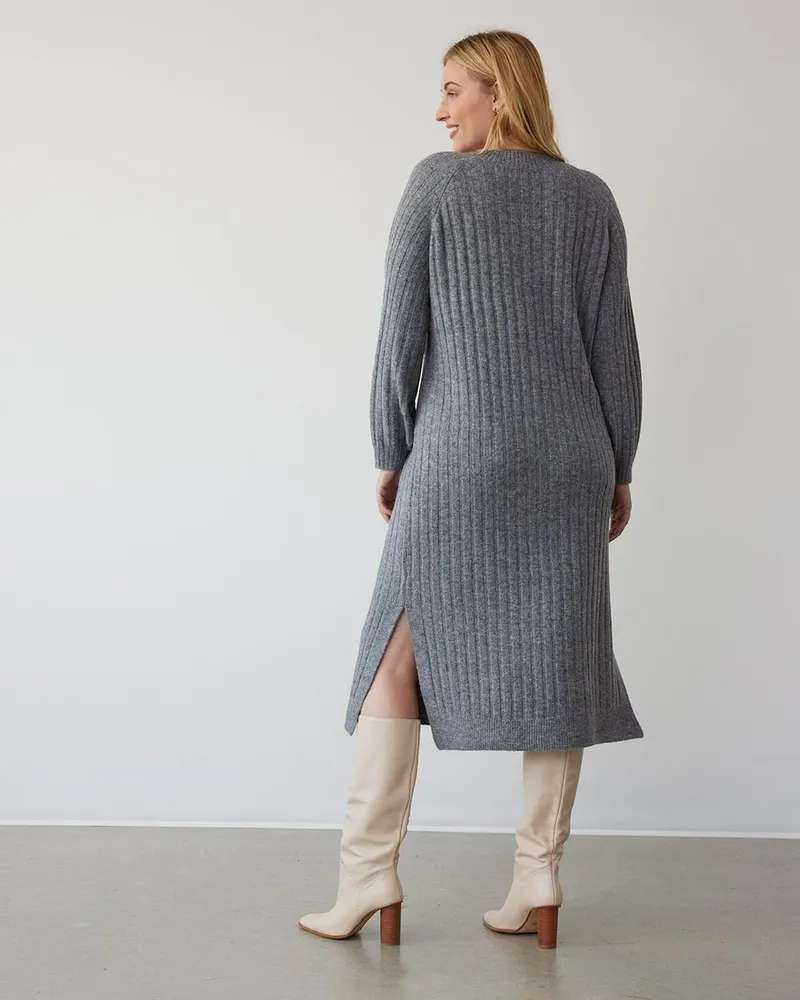 Reitmans Long Sleeve V Neck Midi Sweater Dress Coquitlam Centre
