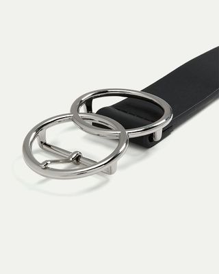 Reitmans Brown Faux Leather Belt with Double Ring Buckle