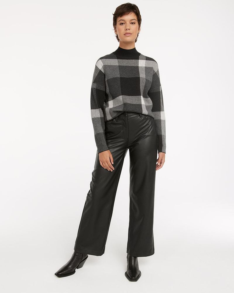 Reitmans WideLeg Super HighRise Vegan Faux Leather Pants Petite