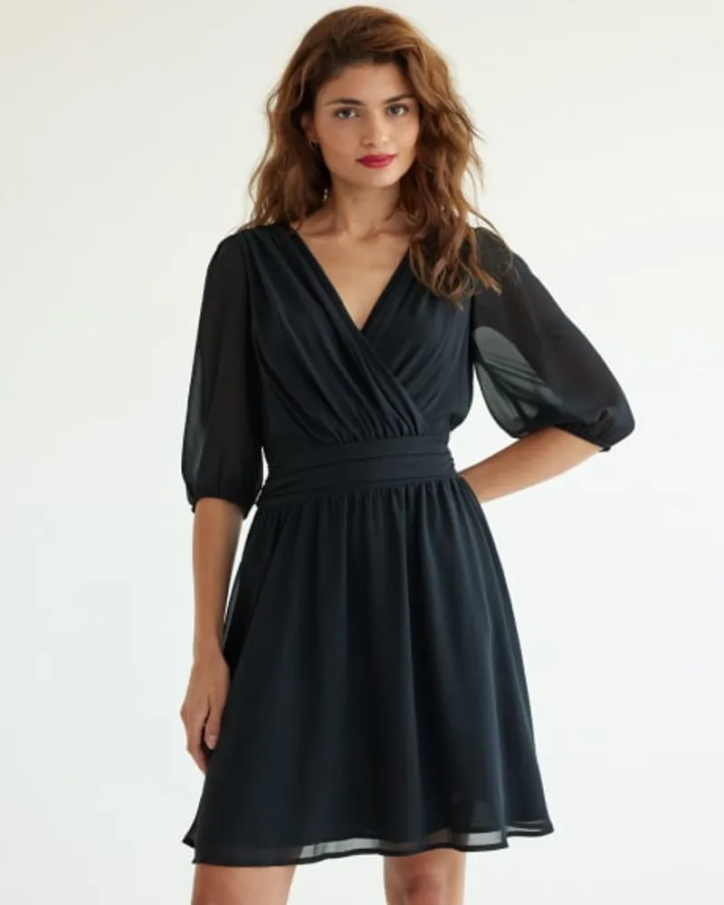 Reitmans Wrap Dress with 3 4 Sleeves Halifax Shopping Centre