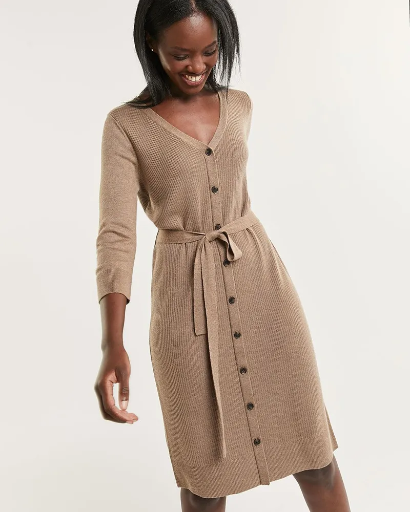 Button down belted outlet dress