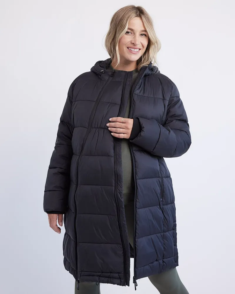 Reitmans Hooded Puffer Jacket with Extension Thyme Maternity