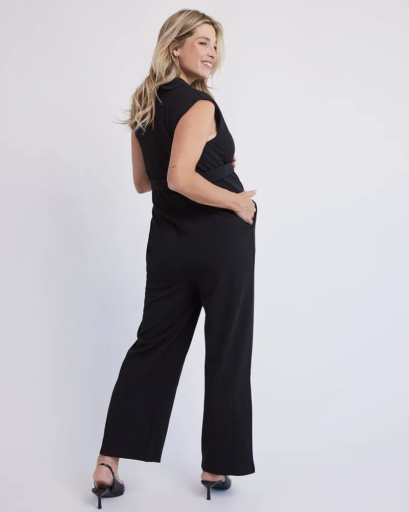 Reitmans Black Sleeveless V Neck Jumpsuit Thyme Maternity