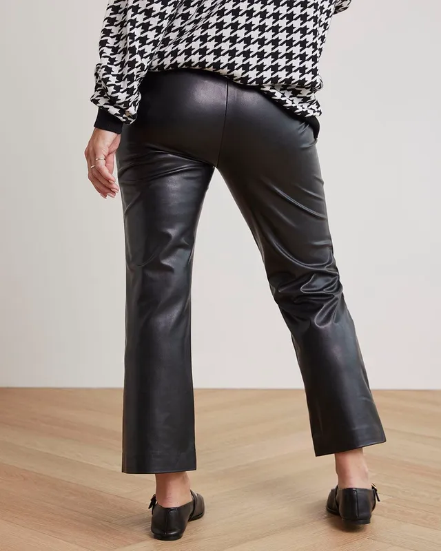 Reitmans Faux Leather Crop Flare Leg Legging Thyme Maternity