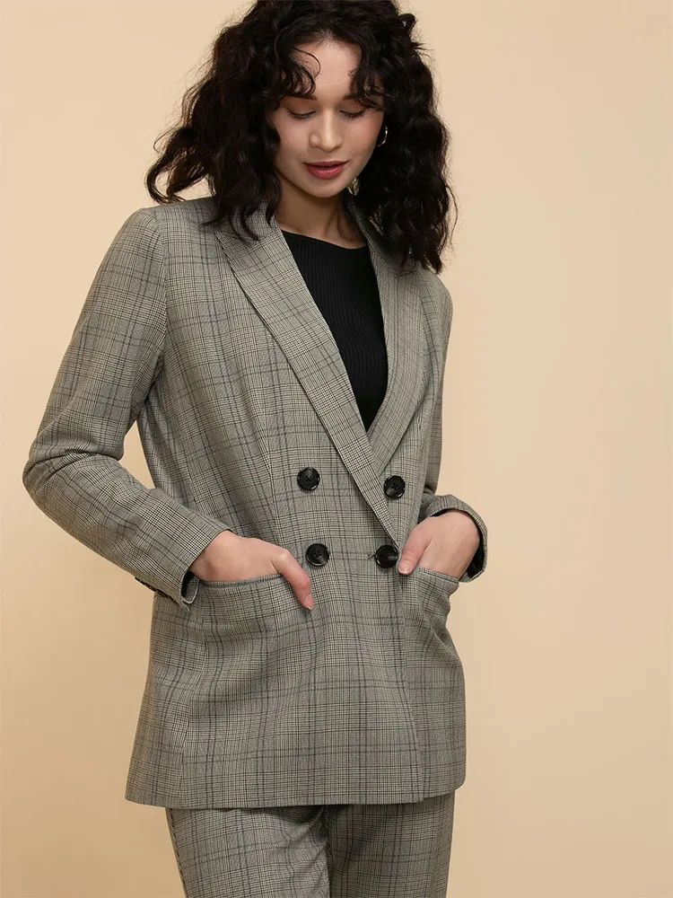 RICKI S London Double Breasted Relaxed Blazer Luxe Tailored