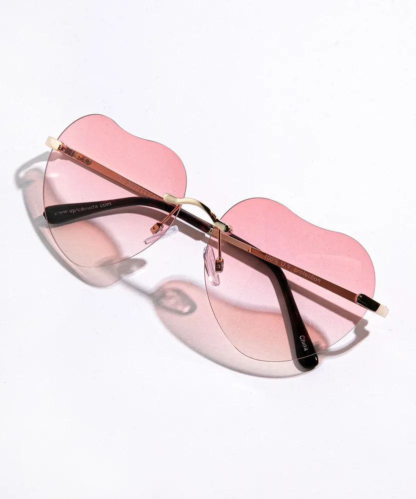 Light pink heart shaped sunglasses clearance