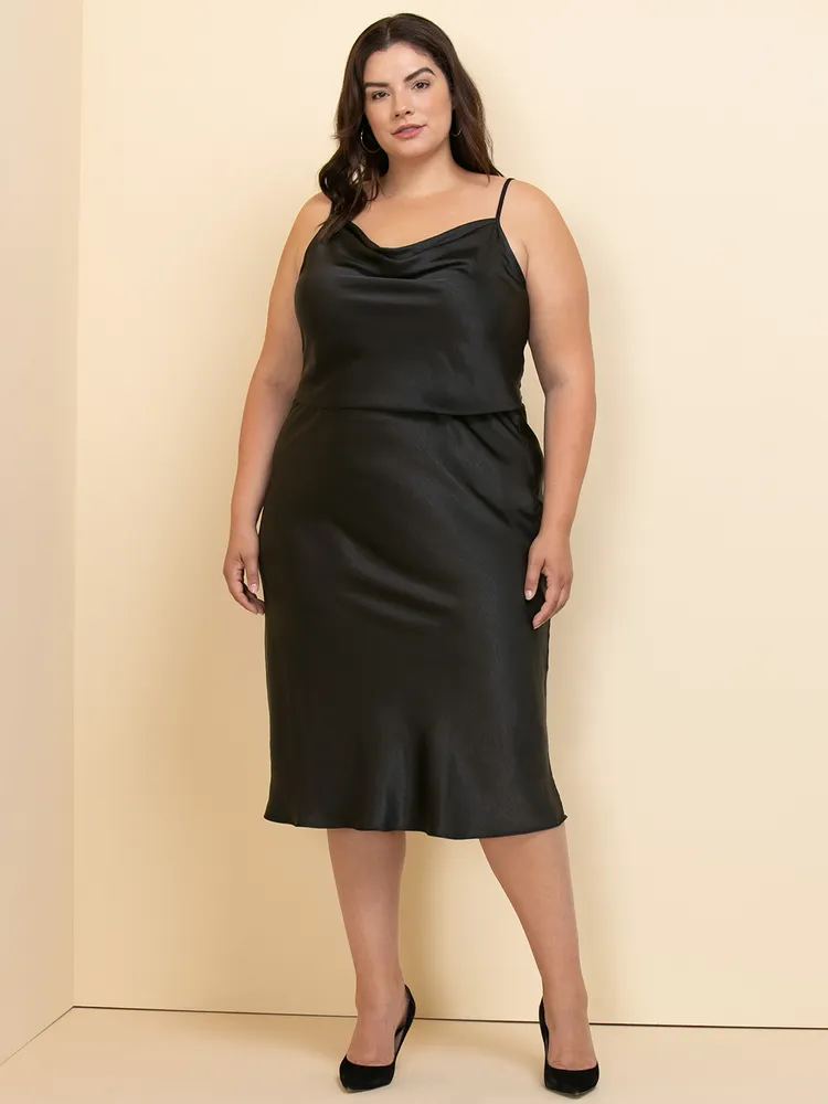 Plus size slip deals midi skirt