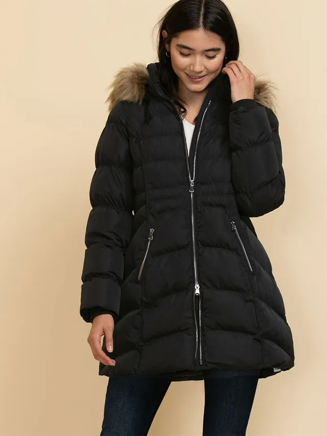 Sebby faux fur clearance notch collar jacket
