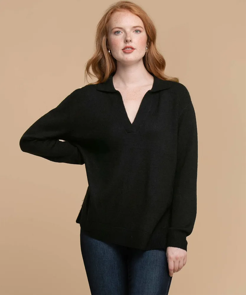 Henley pullover sweater on sale