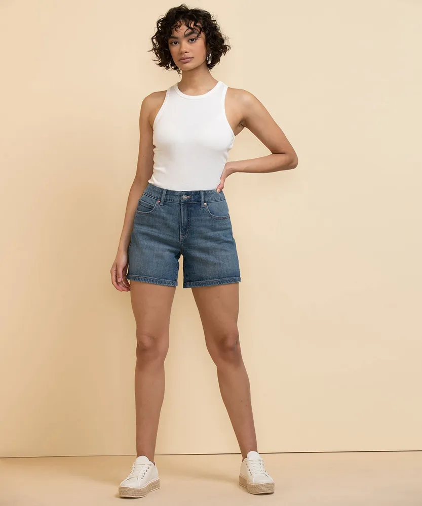 Jean shorts best sale mid length
