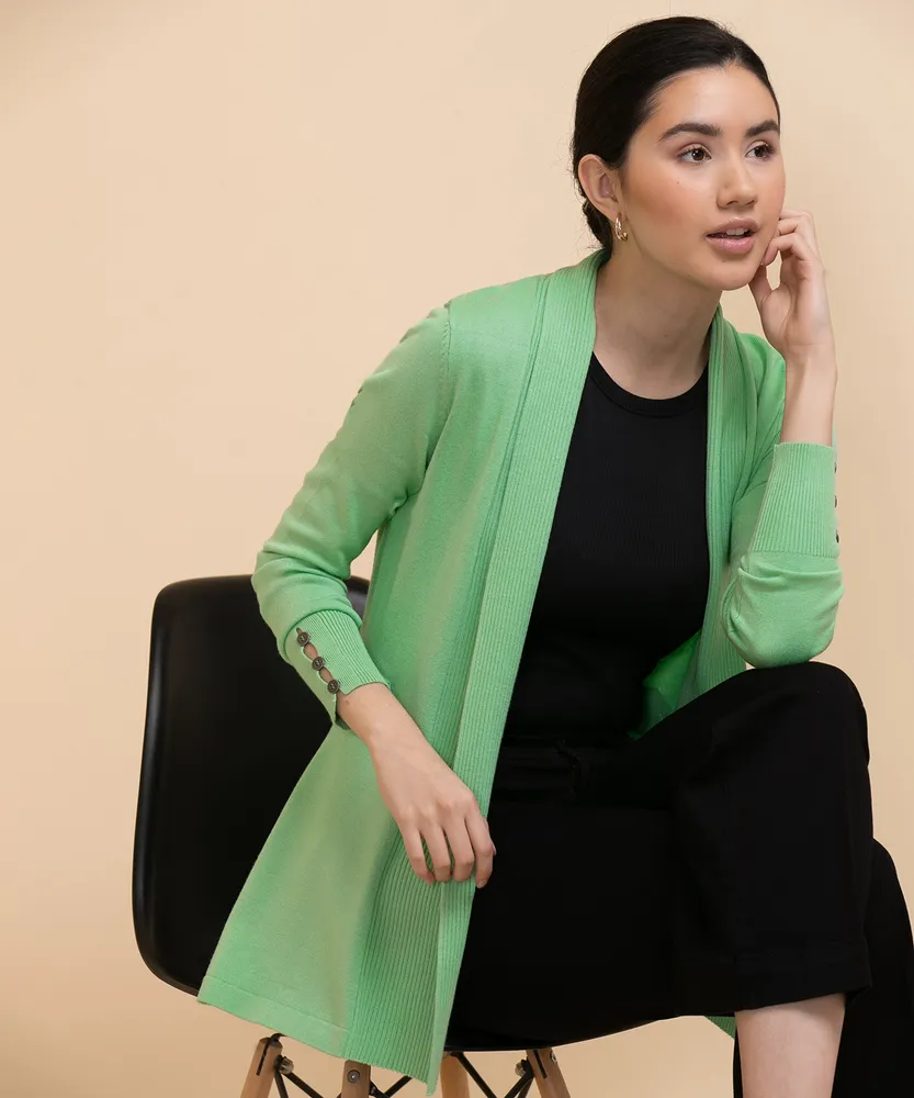 Tab button detail cardigan shop