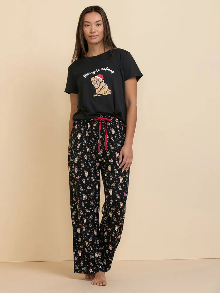 Dog print pajama pants hot sale