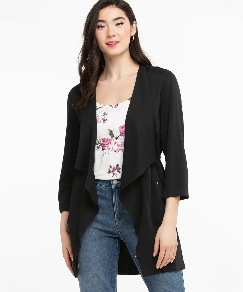 Plus size drape cheap front jacket
