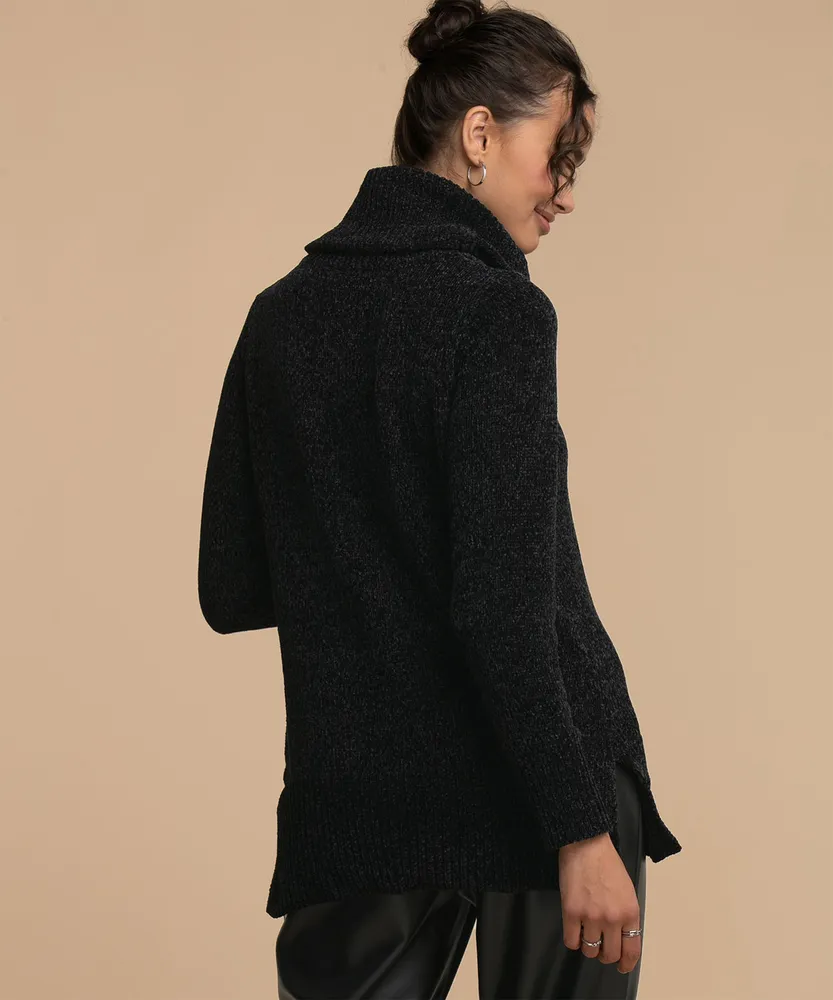Black cowl neck tunic sweater shop
