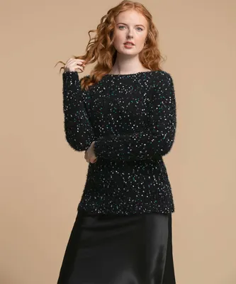 Sequin confetti jumper online