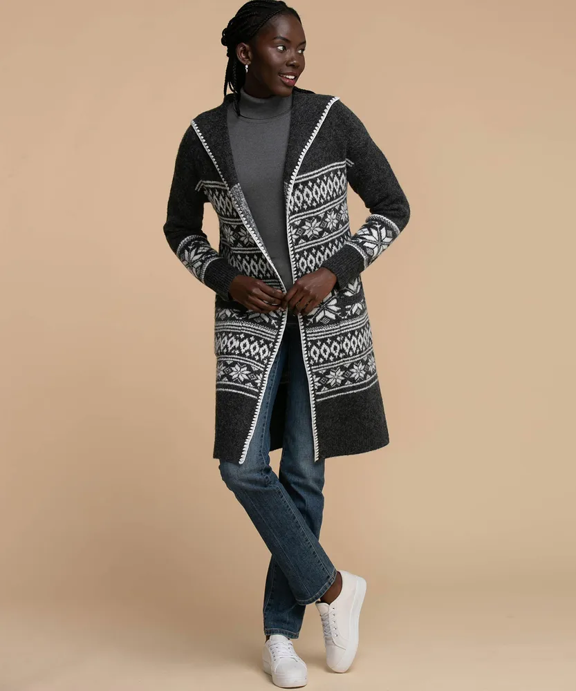 Hooded duster hot sale cardigan sweater