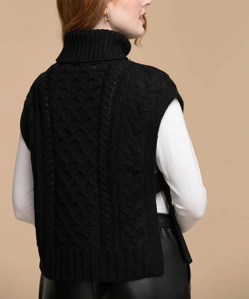 Cowl neck sweater vest store
