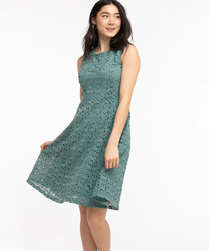 Loft lace flare online dress
