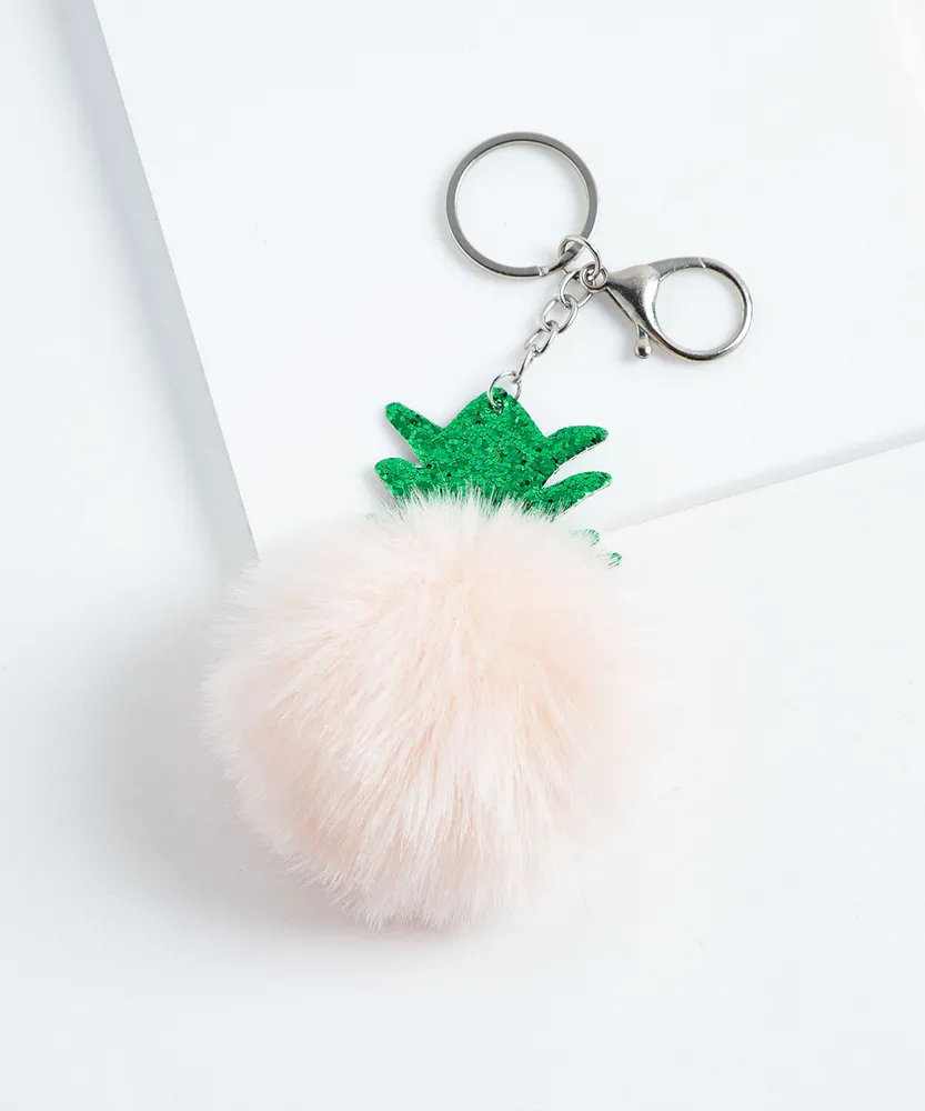 Pineapple pom pom keychain new arrivals