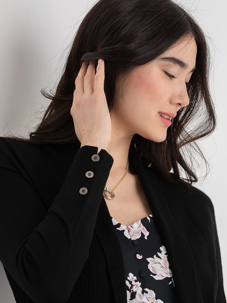 Tab button detail cardigan on sale