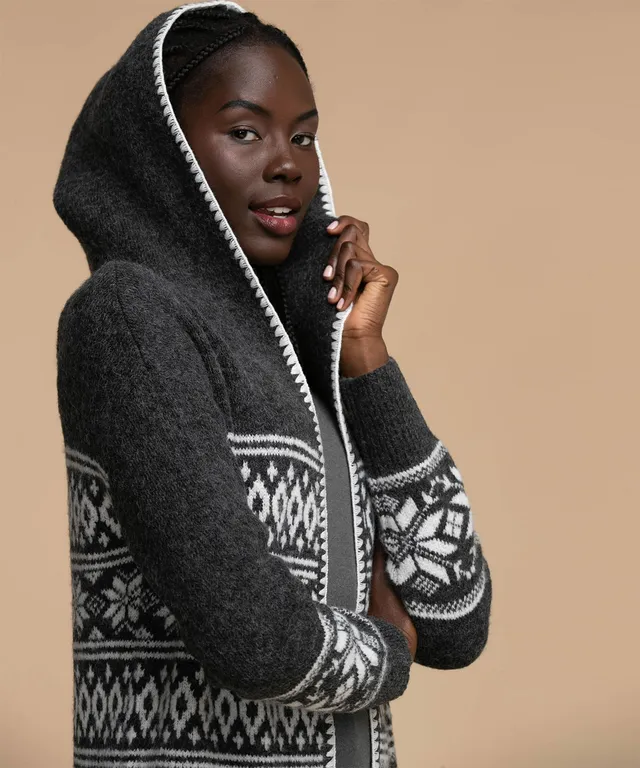 RICKI S Hooded Fair Isle Duster Cardigan The Pen Centre
