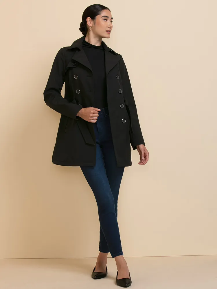 Soft shell clearance trench coat