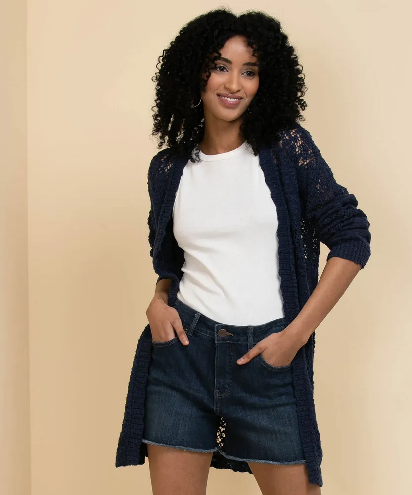 RICKI S Long Sleeve Open Stitch Cardigan Willowbrook Shopping Centre