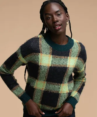 Black plaid sweater store