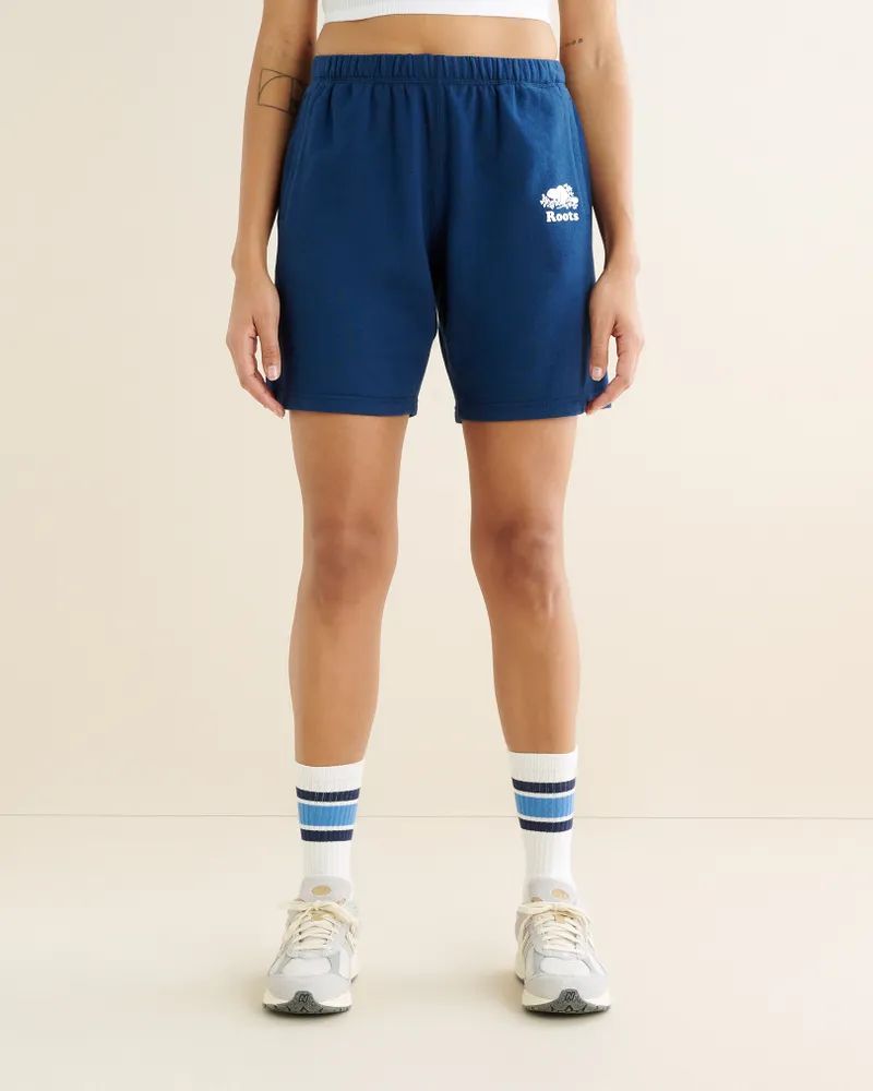 Roots Organic Original Longer Sweatshort 6 Inch in True Navy