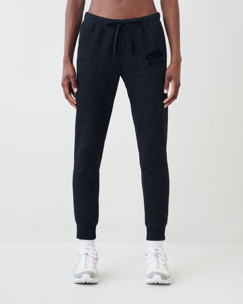 Roots Organic Original Slim Cuff Sweatpant in Black Pepper