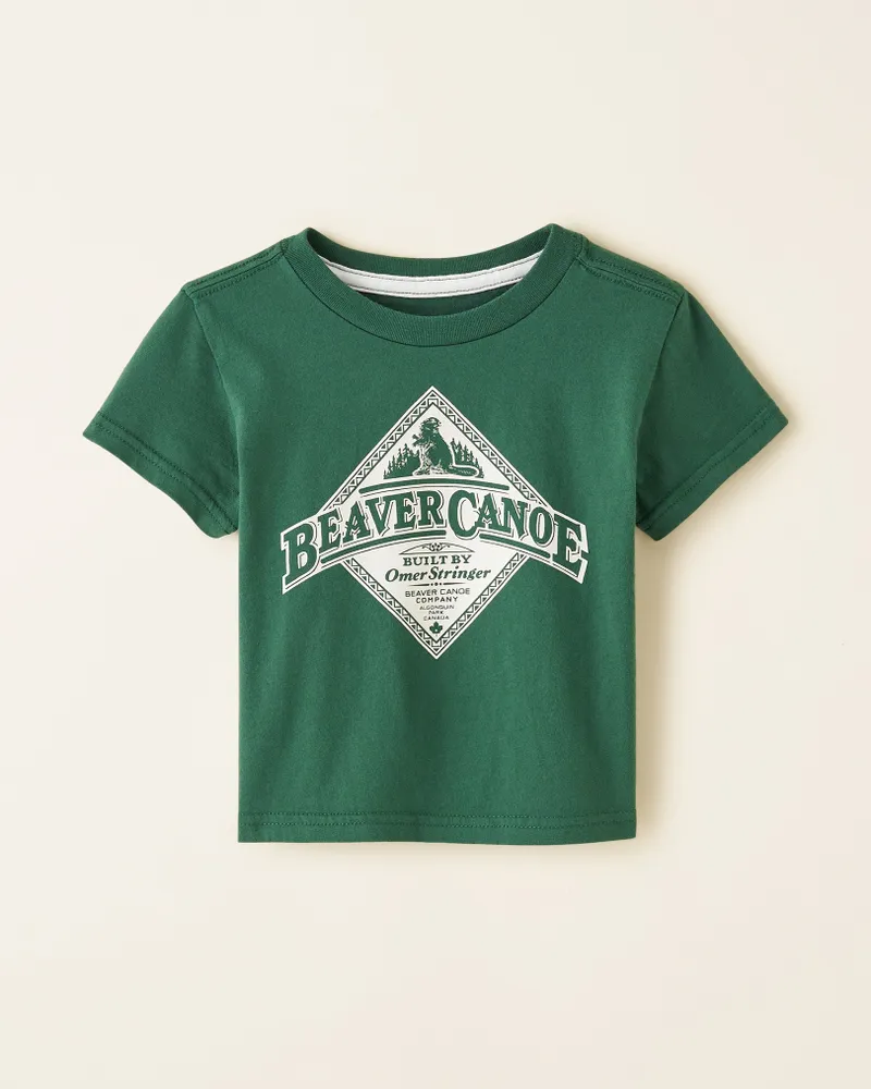 Roots Baby Beaver Canoe Relaxed T Shirt in Forest Green Shop Midtown