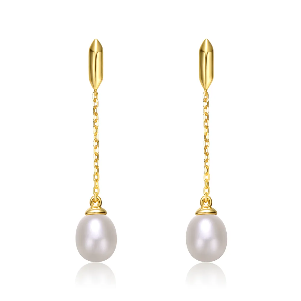 Pearl linear drop clearance earrings