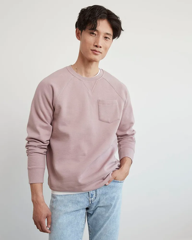Crew neck sweatshirt hotsell with chest pocket