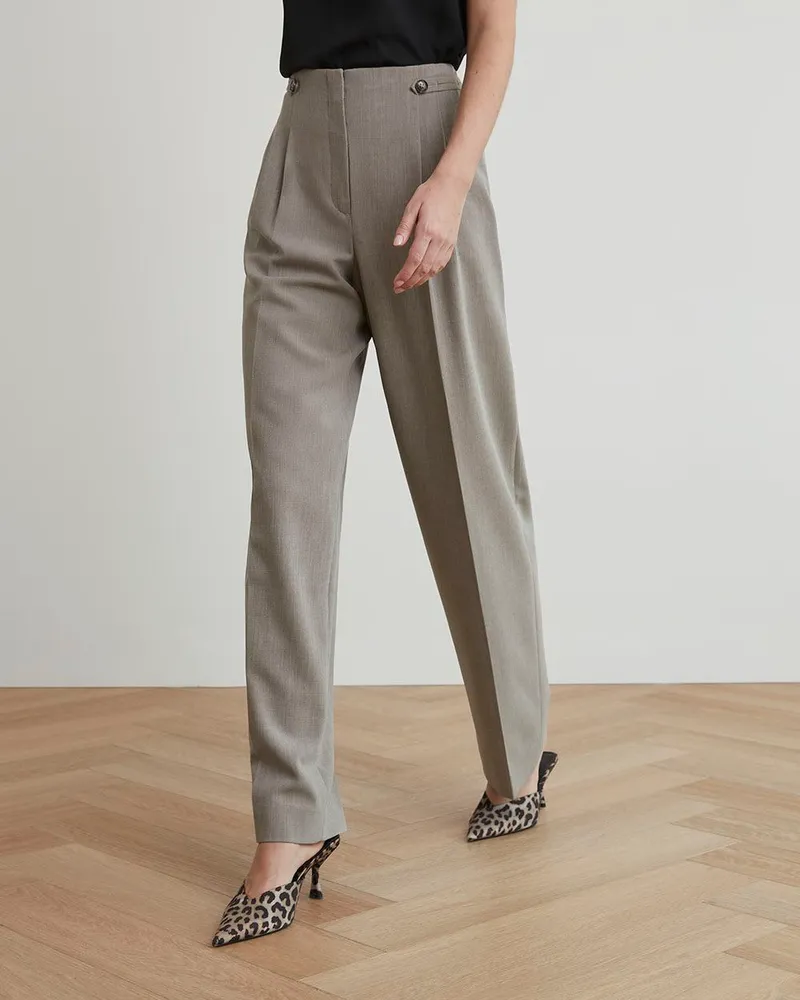 Mavi Women's Shelia High-Rise Front Pocket Straight Pants In Pumice Stone  Twill