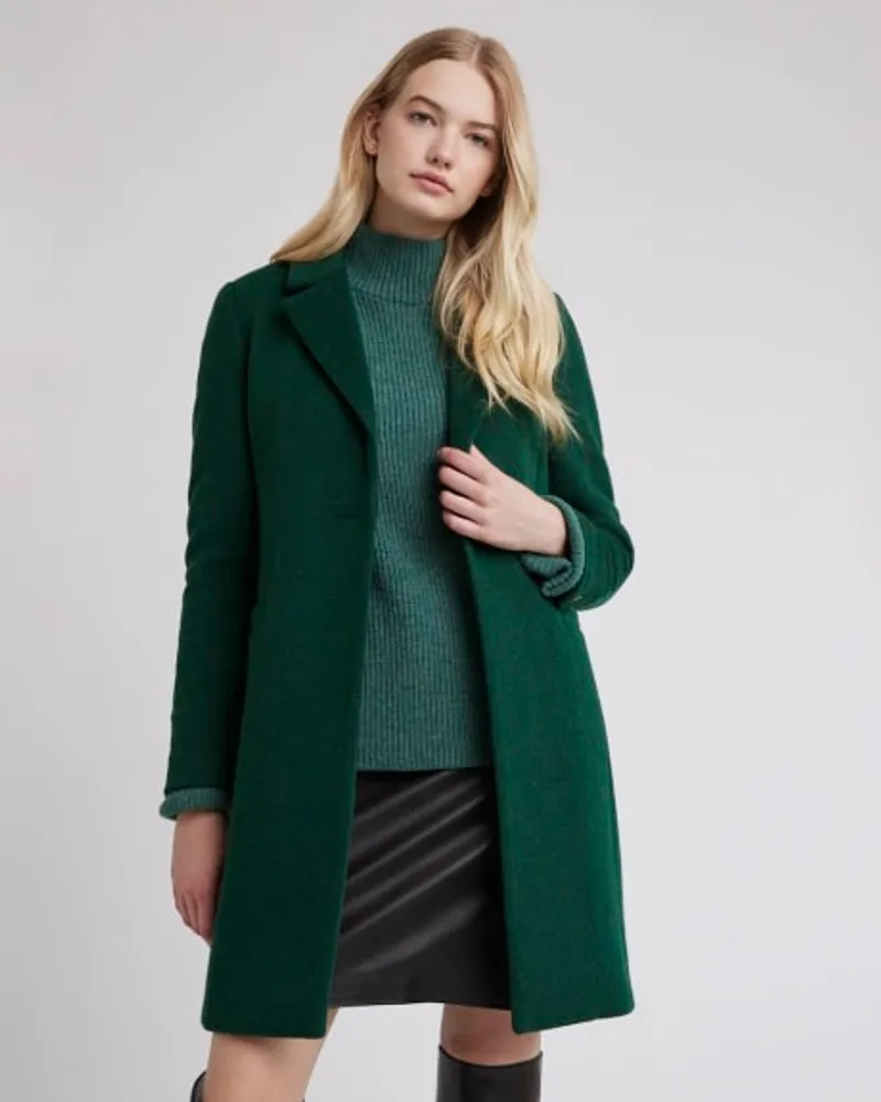 RW CO. Classic One Button Wool Coat Deep Forest Kingsway Mall