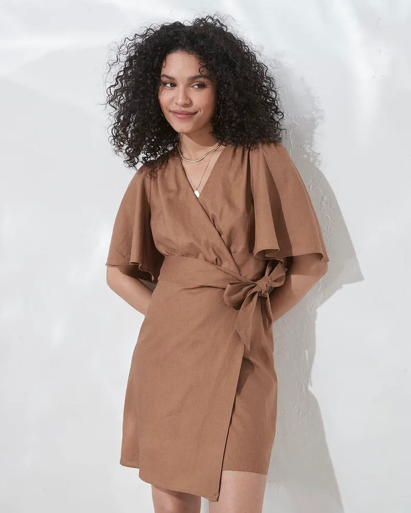 Kimono wrap mini dress online