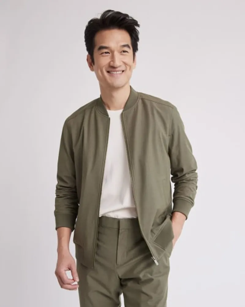 Khaki stretch bomber jacket hotsell