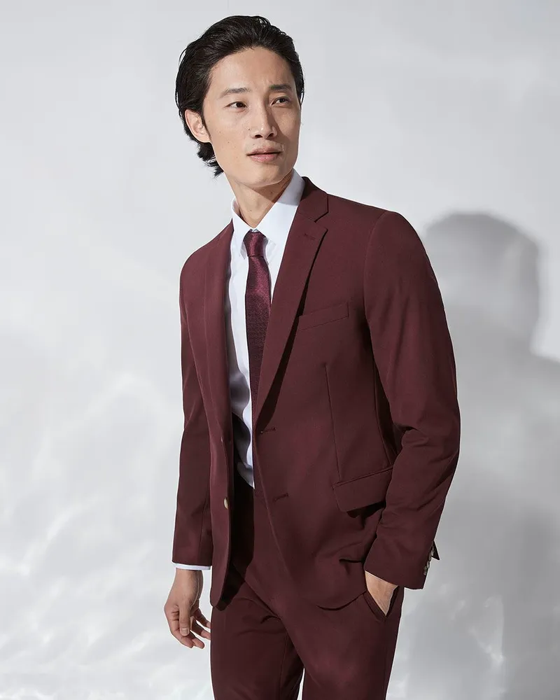 Maroon suit zara discount