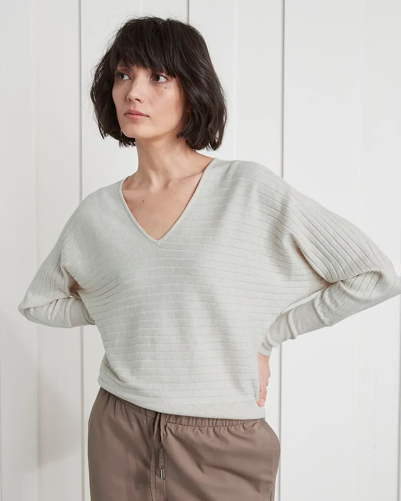 Ribbed dolman sweater deals