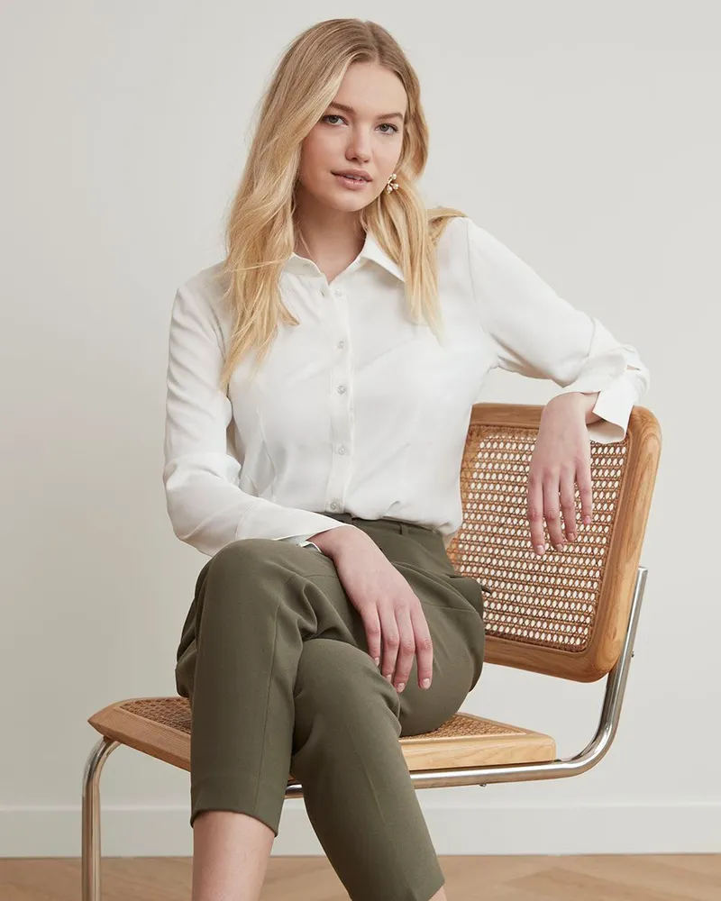 RW&CO Long-Sleeve Buttoned-Down Twill Blouse | Galeries de la Capitale